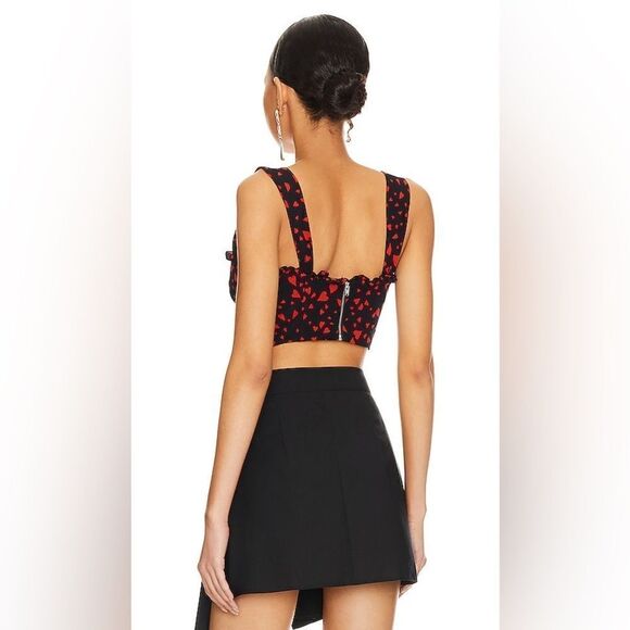 NWT Lovers and Friends Stacy Hearts Black Red Tank Top Size S - Picture 4 of 11